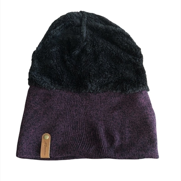 MAOCWEE Beanie Hat Unisex O/S Purple Winter Hat Rib-Knit Stretchy - Picture 8 of 9